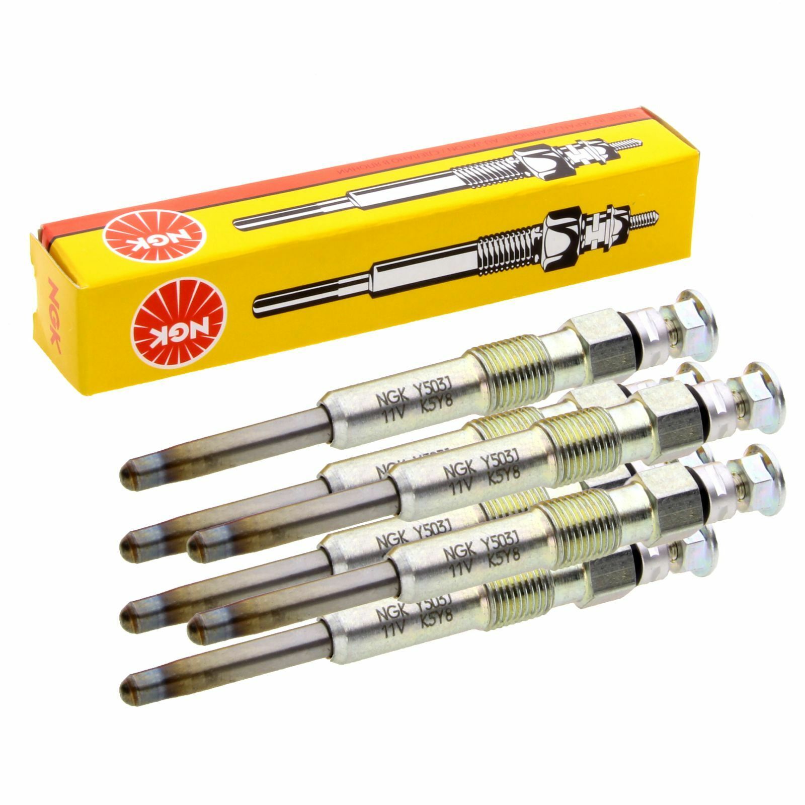 6x NGK Y503J Glühkerzen 5718 passend für Citroen Fiat Nissan Peugeot