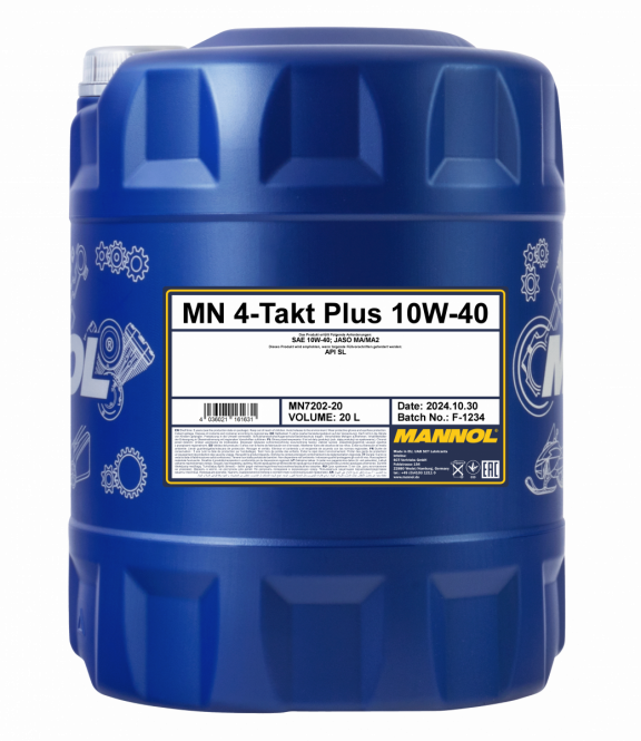 80 Liter (4x20) MANNOL 4-Takt Plus 10W-40 7202 API SL Motorradöl