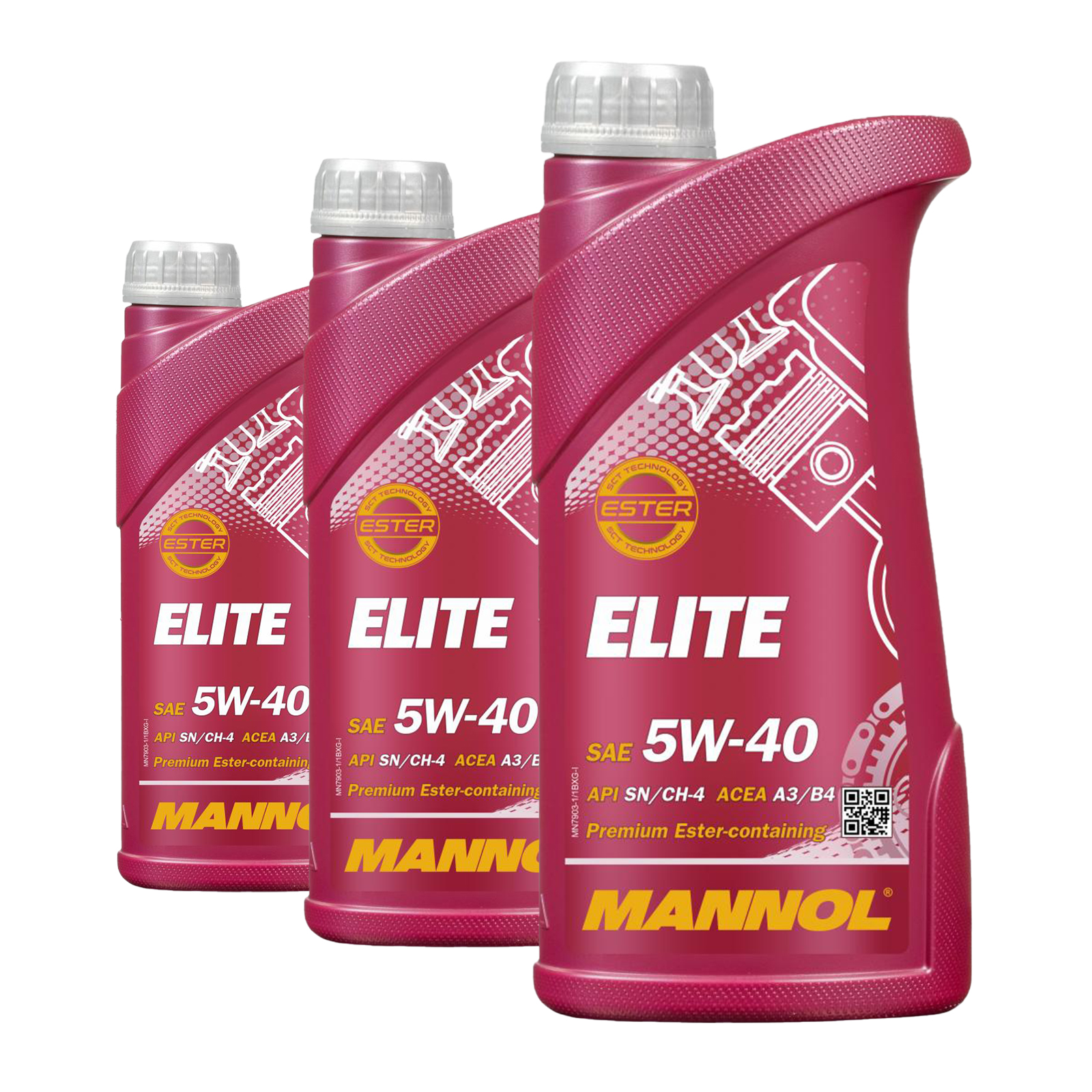 3 Liter (3x1) MANNOL Elite 5W-40 API SN/CH-4 Motoröl 5W40 BMW MB Fiat