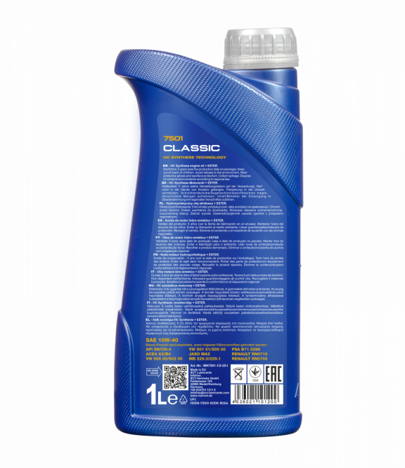 1 Liter MANNOL Classic 10W-40 MB 229.1 passend für Renault RN0700 VW 502.00 VW 505.00 SN/CH-4