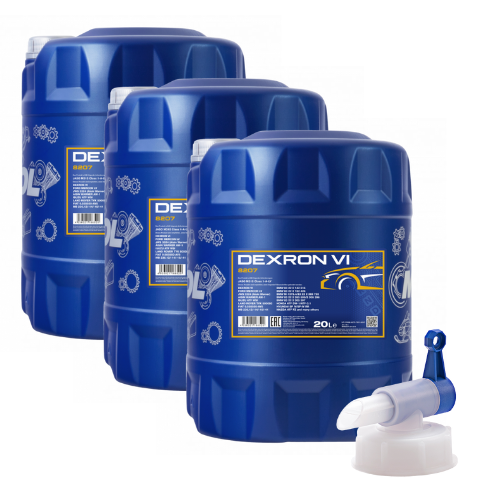 60 Liter MANNOL Dexron VI Getriebeöl Automatikgetriebe Öl und Ablasshahn