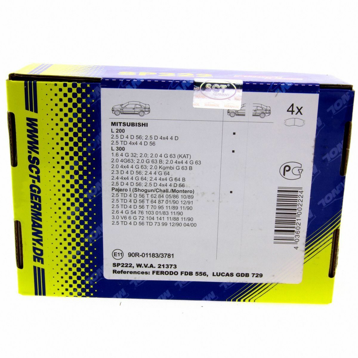 SCT Bremsbeläge SP 222 PR Bremsklötze Bremsbelagsatz vorne passend für Mitsubishi