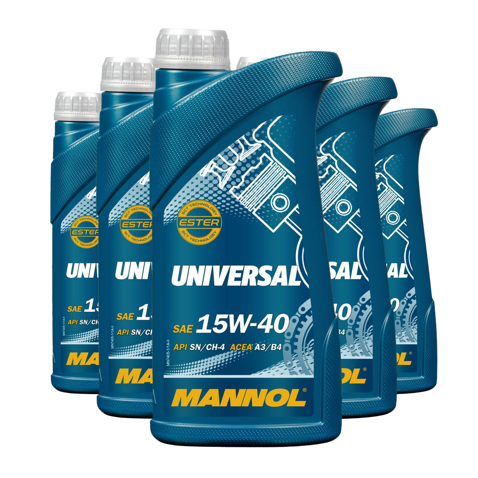 5 Liter (5x1) MANNOL Universal 15W-40 API SN CH-4 Motoröl 15W40 4036021100258