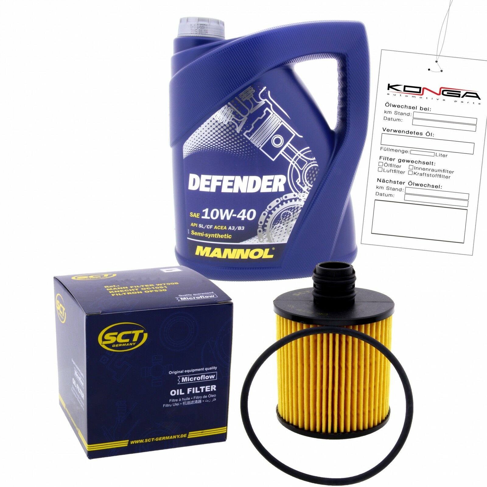 Inspektionskit MANNOL Defender 10W-40 passend für Skoda Fabia 1.9 SDI Combi Praktik
