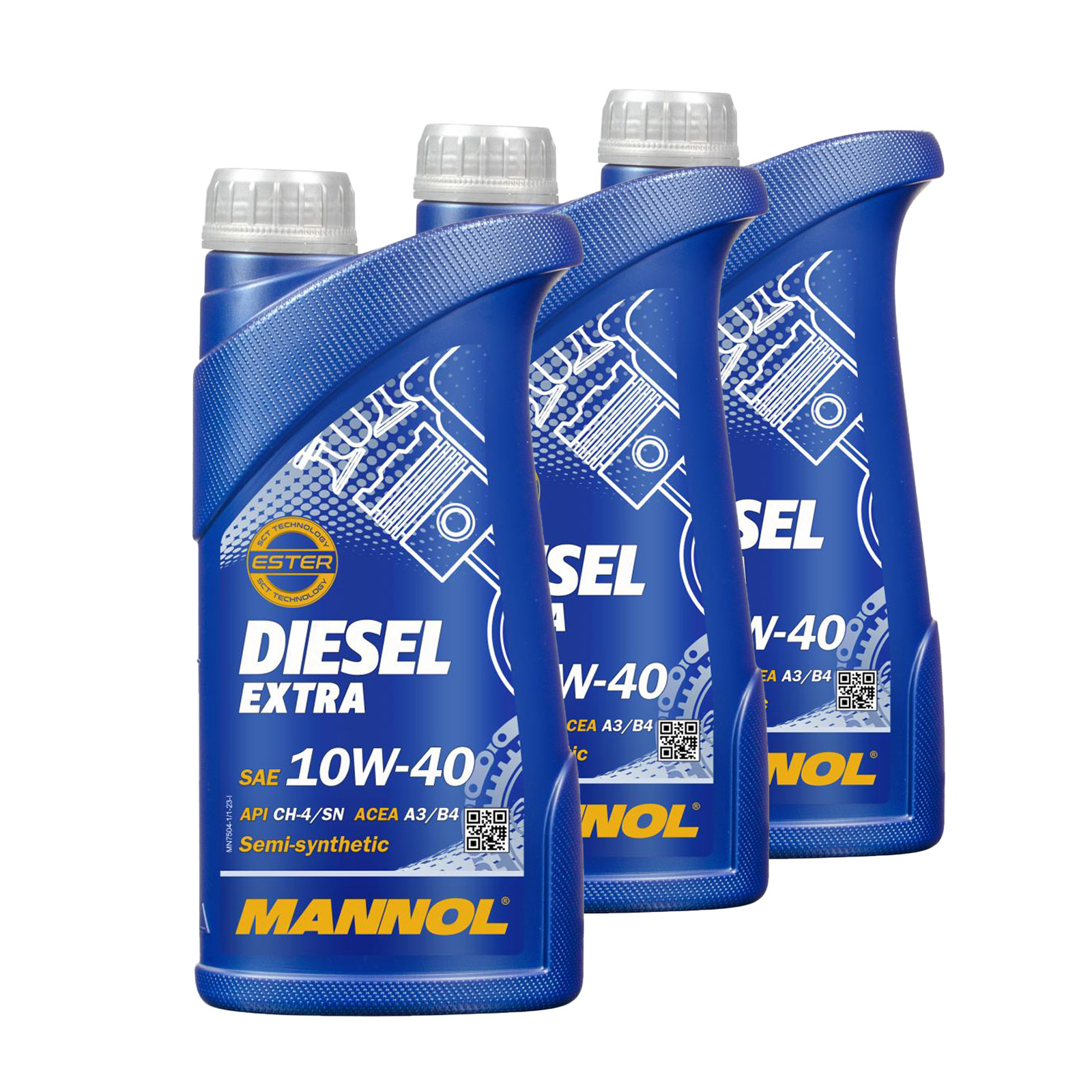 3 Liter (3x1) MANNOL Diesel Extra 10W-40 API CH-4 SL Motoröl 10W40 4036021101156