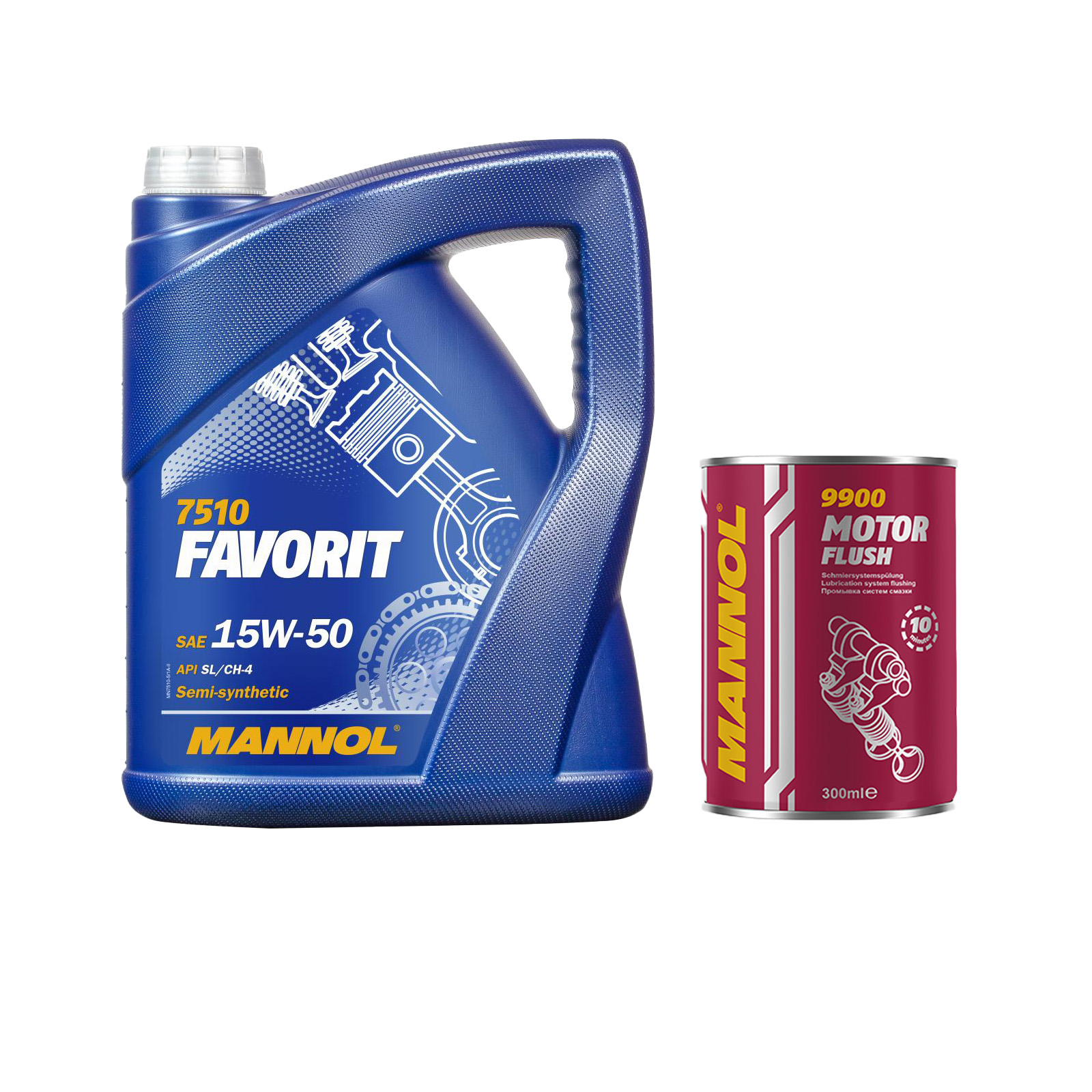 1x5 Liter MANNOL Favorit 15W-50 API SL CH-4 Motoröl 15W50 1x Motor Flush