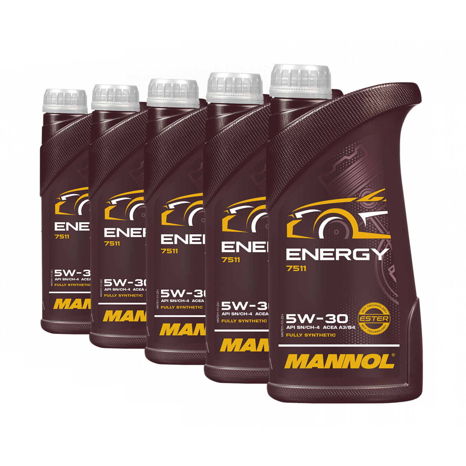 5 Liter (5x1) MANNOL Energy 5W-30 7511 API SN/CH-4 MB 229.3 passend für VW 502.00 Motoröl