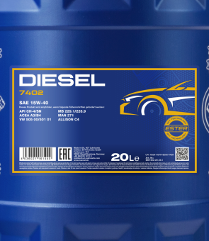 80 Liter (4x 20) MANNOL Diesel 15W-40 CH-4 SL 15W40 Motoröl ÖL 4036021161440