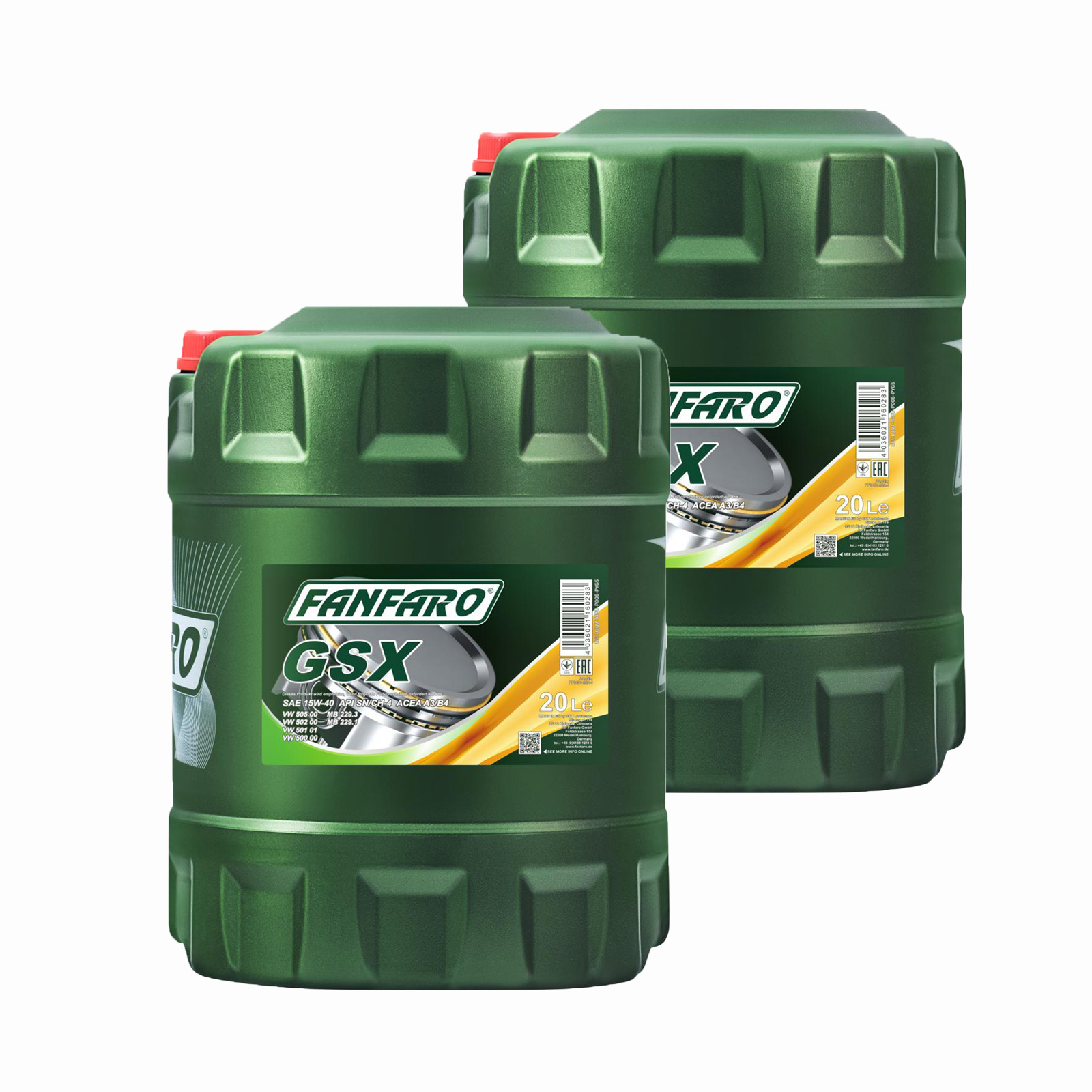 40 Liter (2x20) FANFARO GSX 6401 15W40 Universal Motoröl API SN/CH-4