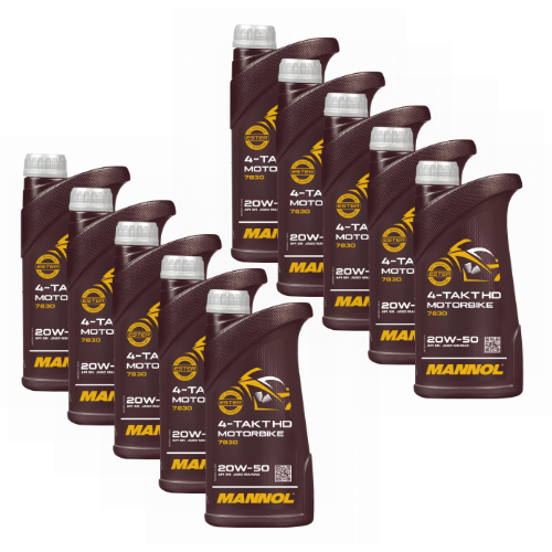 10 Liter (10x1) MANNOL 7830 Motorbike 4-Takt 20W-50 API SN Motoröl Motorradöl