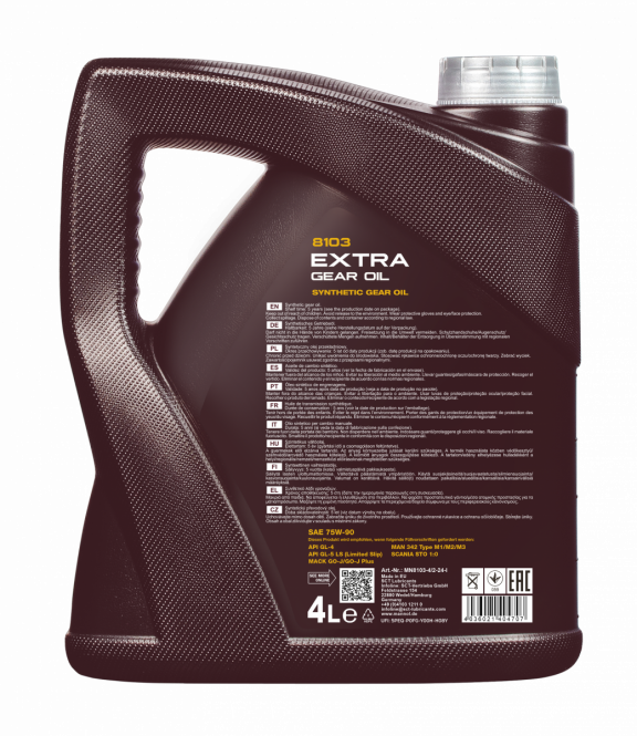 4 Liter MANNOL Extra Getriebeöl 75W-90 API GL-4/GL-5 LS MN8103