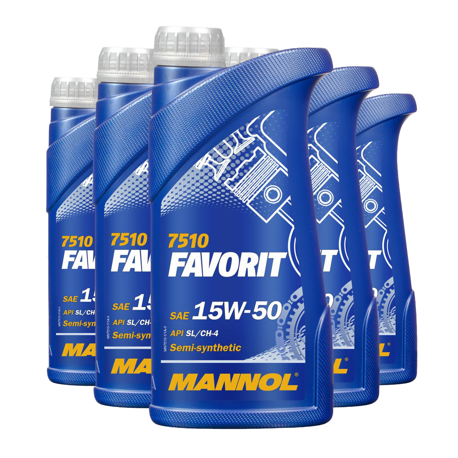 5 Liter (5x1) MANNOL Favorit 15W-50 API SL CH-4 Motoröl 15W50 4036021105468