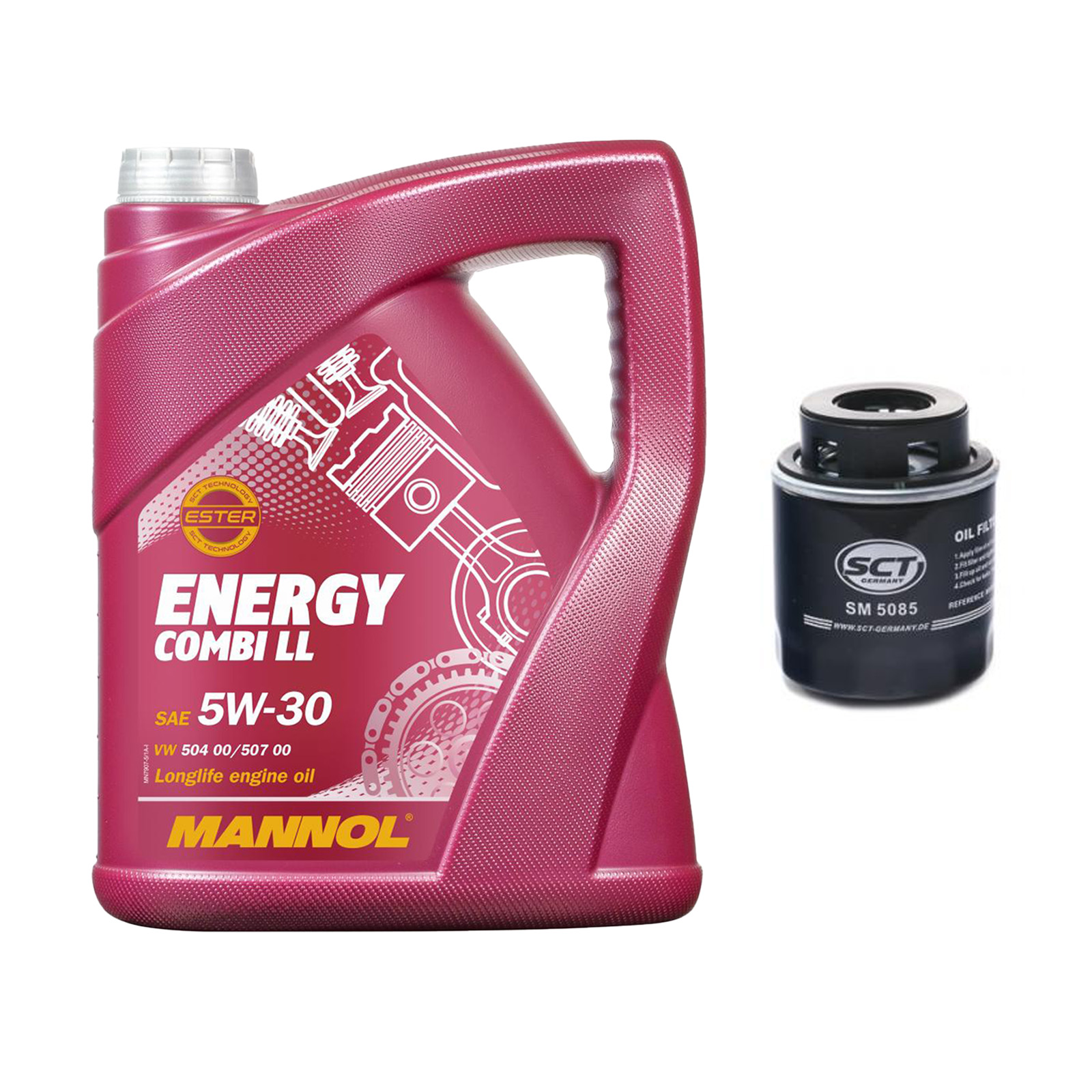 Inspektionskit MANNOL Combi LL 5W-30 passend für Seat Ibiza V 1.4 TSI Sportcoupe Cupra
