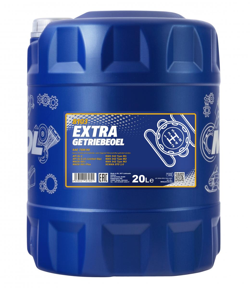 40 Liter (2x20) MANNOL Extra Getriebeöl 75W-90 API GL-4/GL-5 LS MN8103