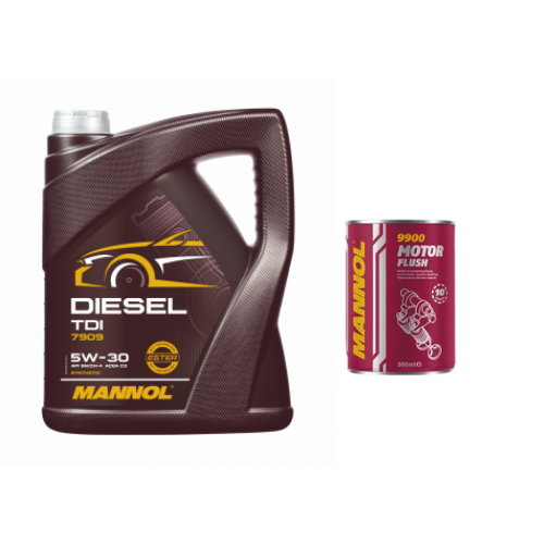 1x5 Liter MANNOL Diesel TDI 5W-30 API SN CH-4 Motoröl 5W30 1x Motor Flush
