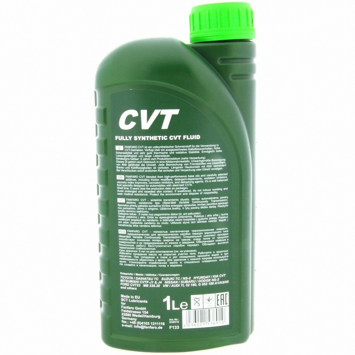 1 Liter FANFARO CVT Getriebeöl MB 236.20 passend für VW Audi TL 52 180 G 052 180 A1 A2 A6