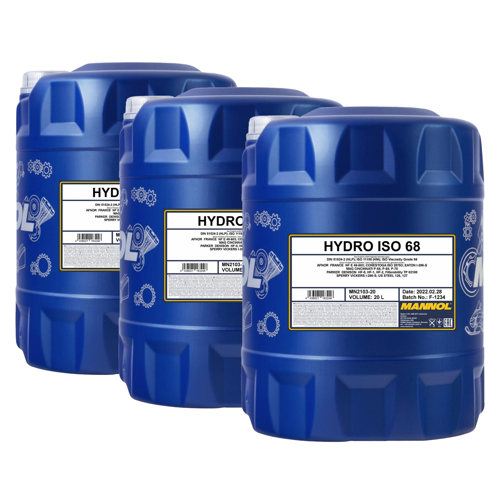 60L MANNOL 2103 Hydro ISO 68 Hydrauliköl Hydraulikflüssigkeit HLP68 DIN51524/2