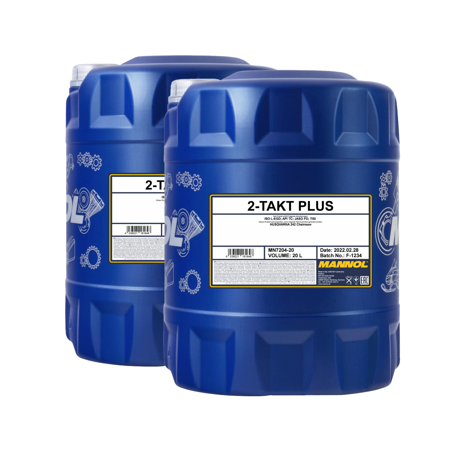 40 Liter (2x20) MANNOL 2-Takt Plus 7204 API TC JASO FD ISO L-EGD TISI Motoröl