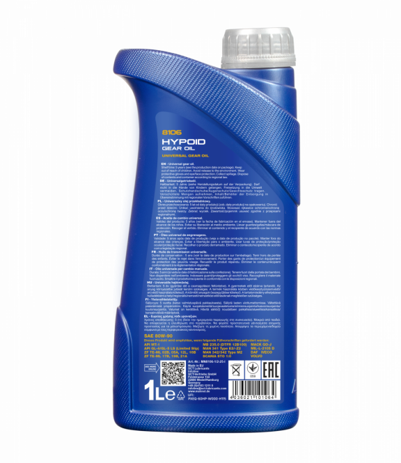 1 Liter MANNOL Hypoid Getriebeöl 80W-90 API GL4/GL 5 LS Getriebe Öl 80W90