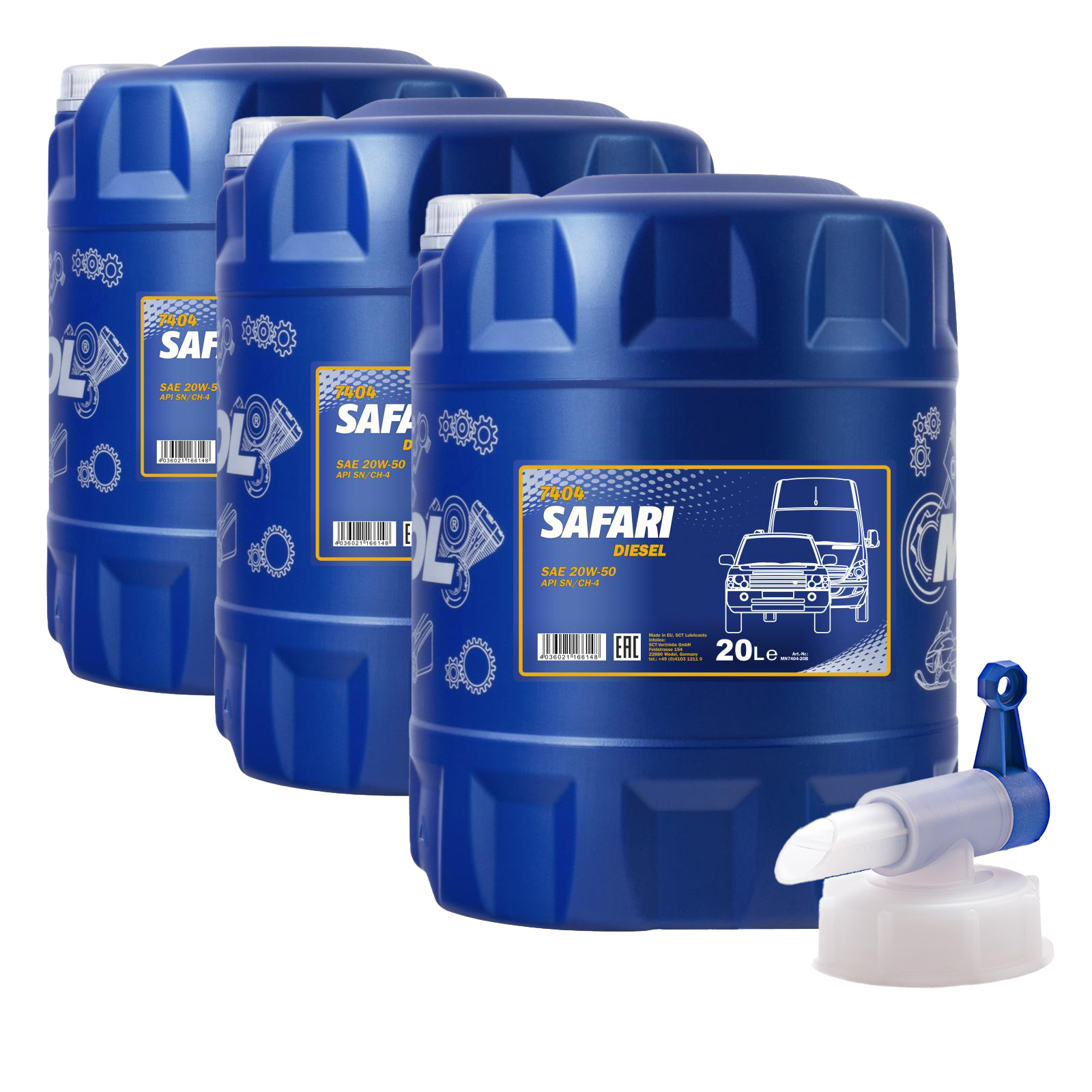 60 Liter MANNOL Safari 20W-50 20W50 Motoröl ÖL + Ablasshahn 4036021166148