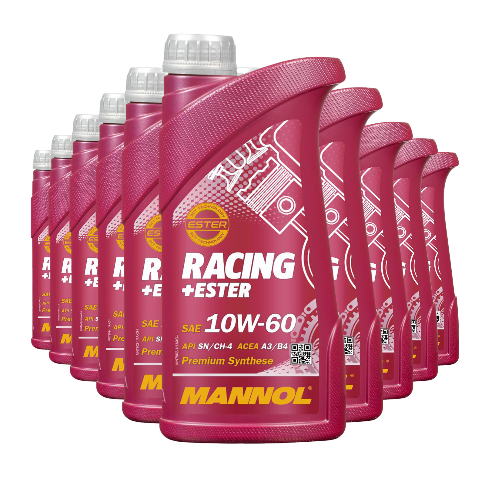 10 Liter (10x1) MANNOL Racing Ester 10W-60 API SN CH-4 Motoröl ACEA A3/B4