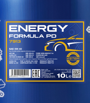 10 Liter MANNOL Energy Formula PD 5W-40 API SN ACEA C2/C3 Motoröl