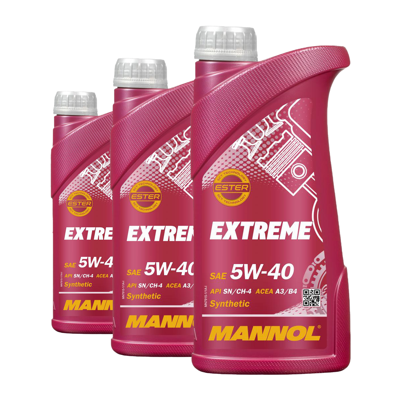 3 Liter (3x1) MANNOL Extreme 5W-40 API SN CH-4 Motoröl 5W40 4036021102542