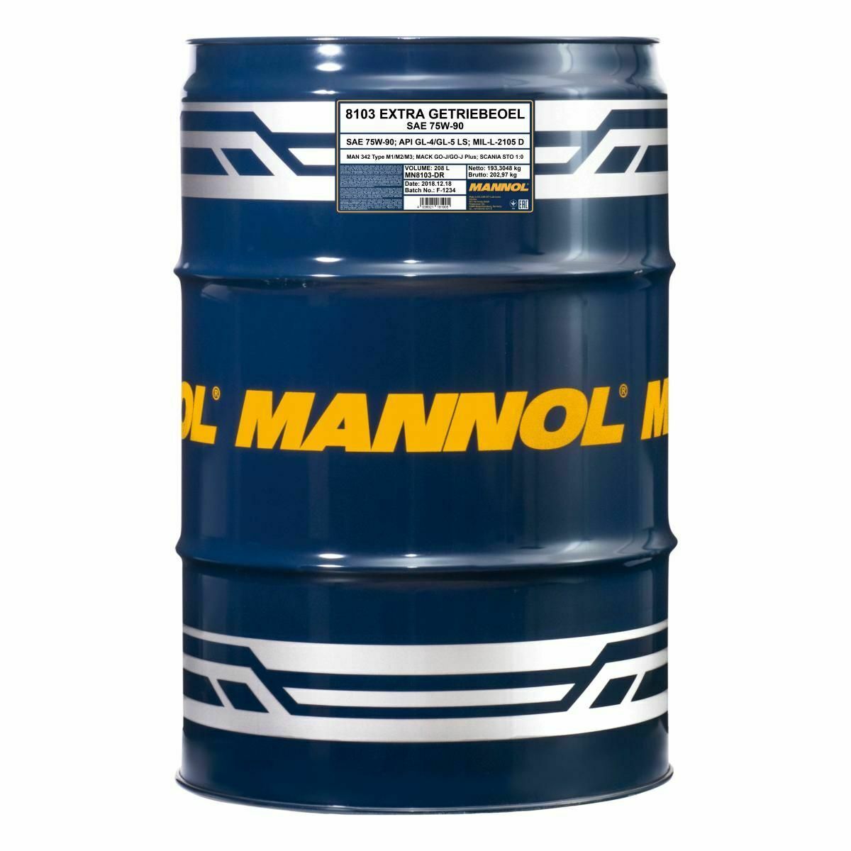 208 Liter MANNOL Extra Getriebeöl 75W-90 API GL-4/GL-5 LS MN8103