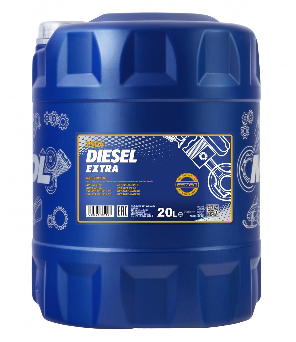 40 Liter MANNOL Diesel Extra 10W-40 10W40 API CH-4/SL Motoröl ÖL 4036021161167 40 Liter MANNOL Diesel Extra 10W-40 10W40 API CH-4/SL Motoröl ÖL 4036021161167