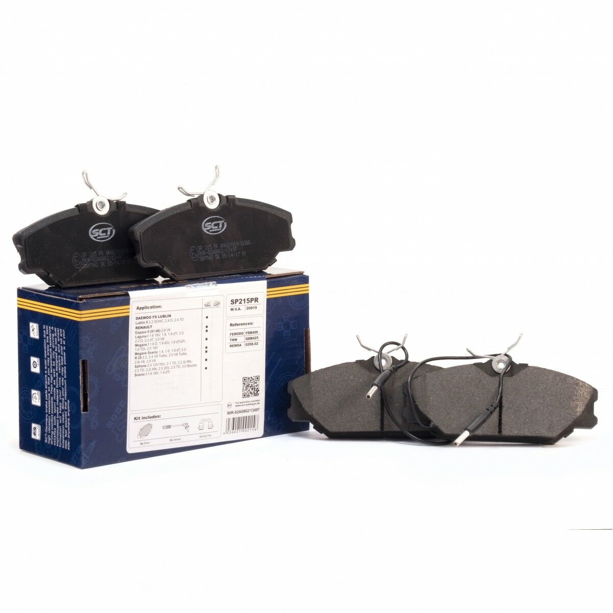 SCT Bremsbeläge SP215PR Bremsklötze Bremsbelagsatz Chevrolet passend für Renault Daewoo vorn