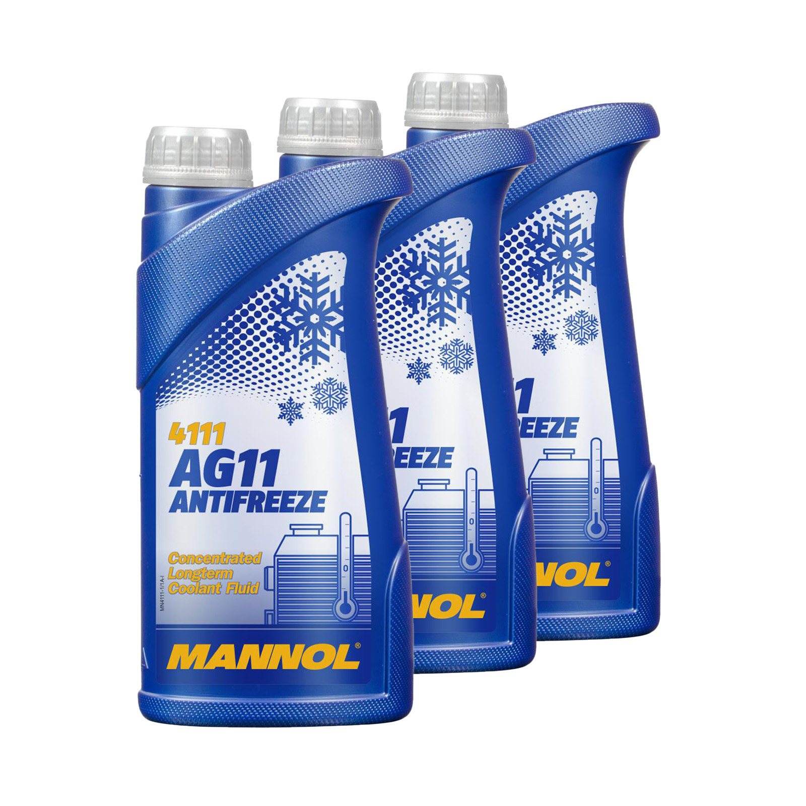 3 Liter (3x1) MANNOL Longterm Antifreeze AG11 Kühlerfrostschutz Konzentrat blau