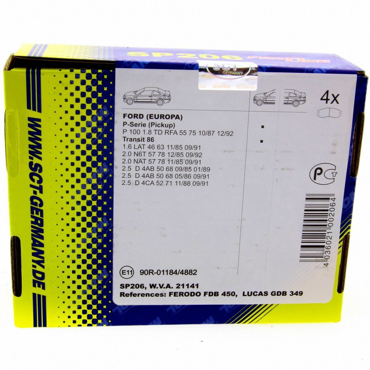 *** SCT Bremsbeläge SP 206 PR Bremsklötze Bremsbelagsatz vorne passend für Ford